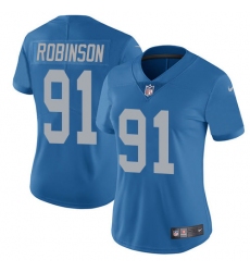 Women's Nike Detroit Lions #91 A'Shawn Robinson Elite Blue Alternate NFL Jersey