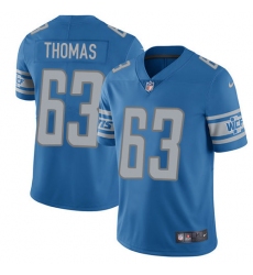 Men's Nike Detroit Lions #63 Brandon Thomas Limited Light Blue Team Color Vapor Untouchable NFL Jersey