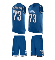 Men's Nike Detroit Lions #73 Greg Robinson Limited Light Blue Tank Top Suit NFL Jersey