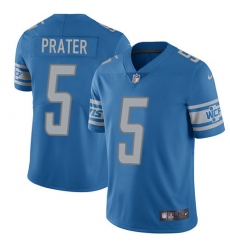 Youth Nike Detroit Lions #5 Matt Prater Elite Light Blue Team Color NFL Jersey