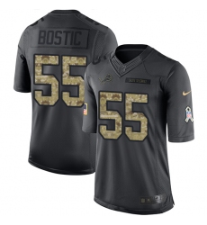 Men's Nike Detroit Lions #55 Jon Bostic Limited Black 2016 Salute to Service NFL Jersey