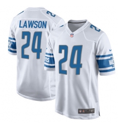 Men's Nike Detroit Lions #24 Nevin Lawson Game White NFL Jersey