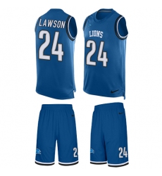 Men's Nike Detroit Lions #24 Nevin Lawson Limited Light Blue Tank Top Suit NFL Jersey