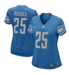 Women's Nike Detroit Lions #25 Theo Riddick Game Light Blue Team Color NFL Jersey