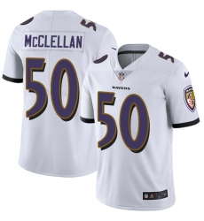 Men's Nike Baltimore Ravens #50 Albert McClellan White Vapor Untouchable Limited Player NFL Jersey