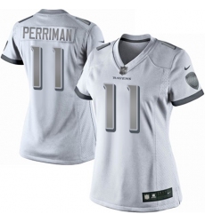 Women's Nike Baltimore Ravens #11 Breshad Perriman Limited White Platinum NFL Jersey