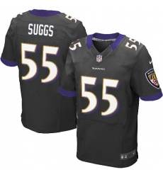 Men's Nike Baltimore Ravens #55 Terrell Suggs Elite Black Alternate NFL Jersey