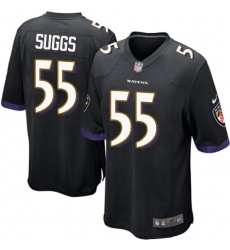 Men's Nike Baltimore Ravens #55 Terrell Suggs Game Black Alternate NFL Jersey