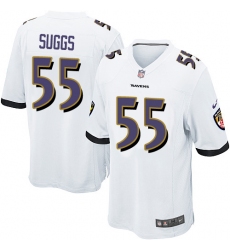 Men's Nike Baltimore Ravens #55 Terrell Suggs Game White NFL Jersey