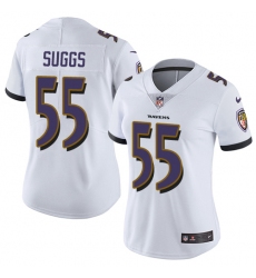 Women's Nike Baltimore Ravens #55 Terrell Suggs Elite White NFL Jersey