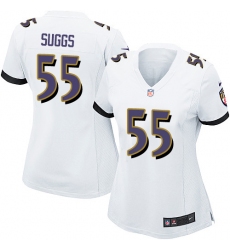 Women's Nike Baltimore Ravens #55 Terrell Suggs Game White NFL Jersey