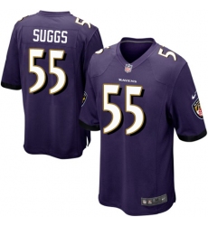 Youth Nike Baltimore Ravens #55 Terrell Suggs Game Purple Team Color NFL Jersey