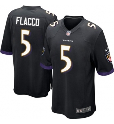 Men's Nike Baltimore Ravens #5 Joe Flacco Game Black Alternate NFL Jersey
