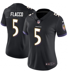Women's Nike Baltimore Ravens #5 Joe Flacco Elite Black Alternate NFL Jersey