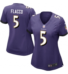 Women's Nike Baltimore Ravens #5 Joe Flacco Game Purple Team Color NFL Jersey