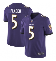 Youth Nike Baltimore Ravens #5 Joe Flacco Elite Purple Team Color NFL Jersey