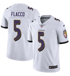 Youth Nike Baltimore Ravens #5 Joe Flacco Elite White NFL Jersey