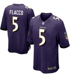 Youth Nike Baltimore Ravens #5 Joe Flacco Game Purple Team Color NFL Jersey