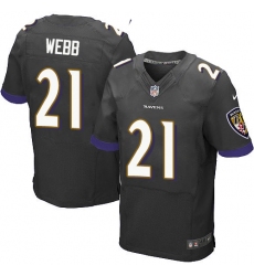 Men's Nike Baltimore Ravens #21 Lardarius Webb Elite Black Alternate NFL Jersey