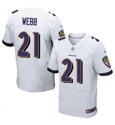 Men's Nike Baltimore Ravens #21 Lardarius Webb Elite White NFL Jersey
