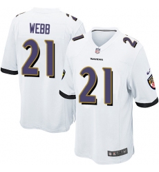 Men's Nike Baltimore Ravens #21 Lardarius Webb Game White NFL Jersey