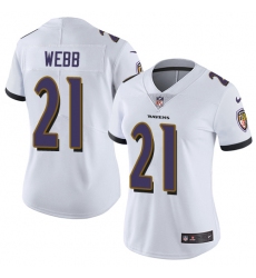Women's Nike Baltimore Ravens #21 Lardarius Webb Elite White NFL Jersey