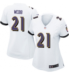 Women's Nike Baltimore Ravens #21 Lardarius Webb Game White NFL Jersey