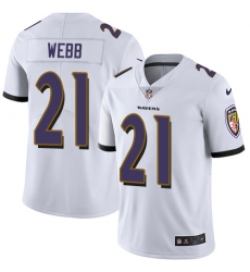 Youth Nike Baltimore Ravens #21 Lardarius Webb Elite White NFL Jersey