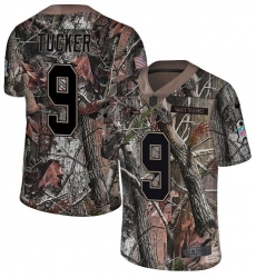 Men's Nike Baltimore Ravens #9 Justin Tucker Limited Camo Salute to Service NFL Jersey