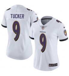 Women's Nike Baltimore Ravens #9 Justin Tucker Elite White NFL Jersey