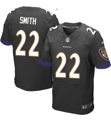 Men's Nike Baltimore Ravens #22 Jimmy Smith Elite Black Alternate NFL Jersey