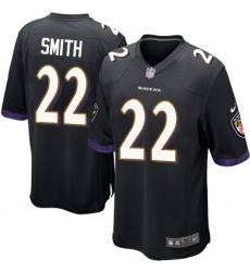 Men's Nike Baltimore Ravens #22 Jimmy Smith Game Black Alternate NFL Jersey