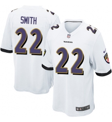 Men's Nike Baltimore Ravens #22 Jimmy Smith Game White NFL Jersey