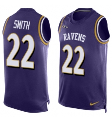 Men's Nike Baltimore Ravens #22 Jimmy Smith Limited Purple Player Name & Number Tank Top NFL Jersey