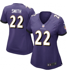 Women's Nike Baltimore Ravens #22 Jimmy Smith Game Purple Team Color NFL Jersey