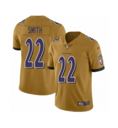 Youth Baltimore Ravens #22 Jimmy Smith Limited Gold Inverted Legend Football Jersey