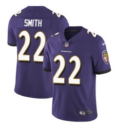 Youth Nike Baltimore Ravens #22 Jimmy Smith Elite Purple Team Color NFL Jersey