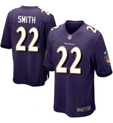 Youth Nike Baltimore Ravens #22 Jimmy Smith Game Purple Team Color NFL Jersey