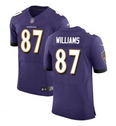 Men's Nike Baltimore Ravens #87 Maxx Williams Elite Purple Team Color NFL Jersey