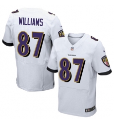 Men's Nike Baltimore Ravens #87 Maxx Williams Elite White NFL Jersey
