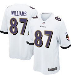 Men's Nike Baltimore Ravens #87 Maxx Williams Game White NFL Jersey