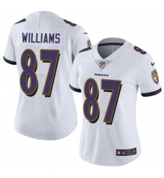 Women's Nike Baltimore Ravens #87 Maxx Williams Elite White NFL Jersey