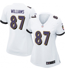 Women's Nike Baltimore Ravens #87 Maxx Williams Game White NFL Jersey