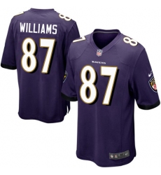 Youth Nike Baltimore Ravens #87 Maxx Williams Game Purple Team Color NFL Jersey