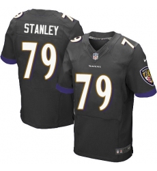 Men's Nike Baltimore Ravens #79 Ronnie Stanley Elite Black Alternate NFL Jersey