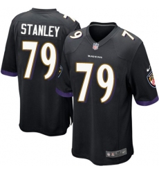 Men's Nike Baltimore Ravens #79 Ronnie Stanley Game Black Alternate NFL Jersey