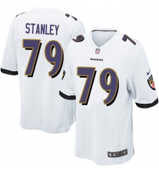 Men's Nike Baltimore Ravens #79 Ronnie Stanley Game White NFL Jersey