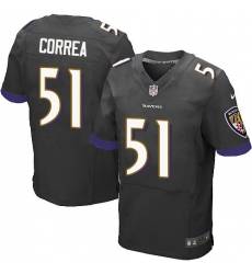 Men's Nike Baltimore Ravens #51 Kamalei Correa Elite Black Alternate NFL Jersey
