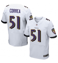 Men's Nike Baltimore Ravens #51 Kamalei Correa Elite White NFL Jersey