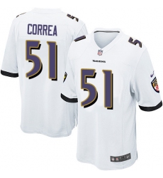Men's Nike Baltimore Ravens #51 Kamalei Correa Game White NFL Jersey